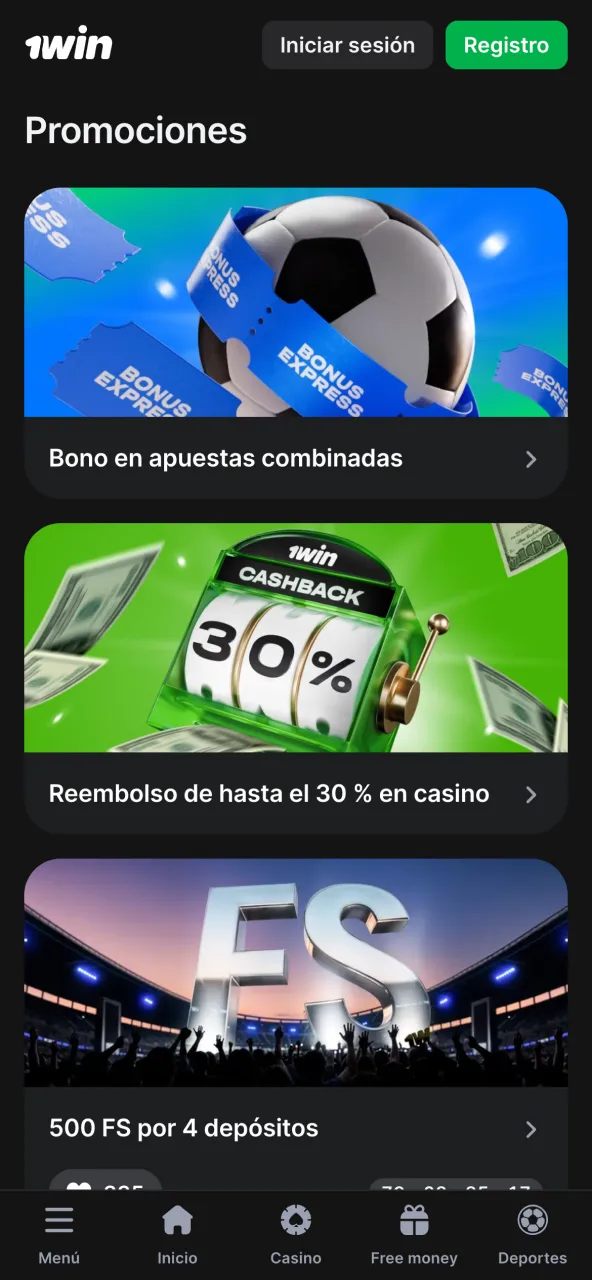 Promociones activas y bonos especiales en 1win.