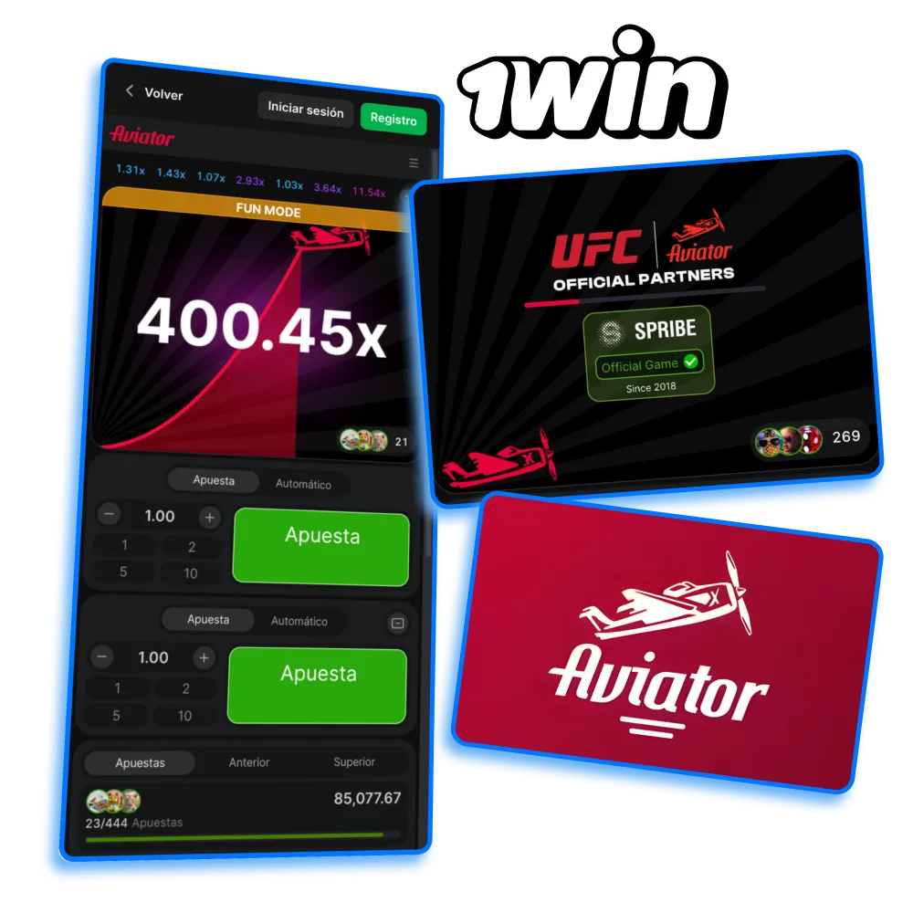 Aviator 1win Argentina con bono inicial.