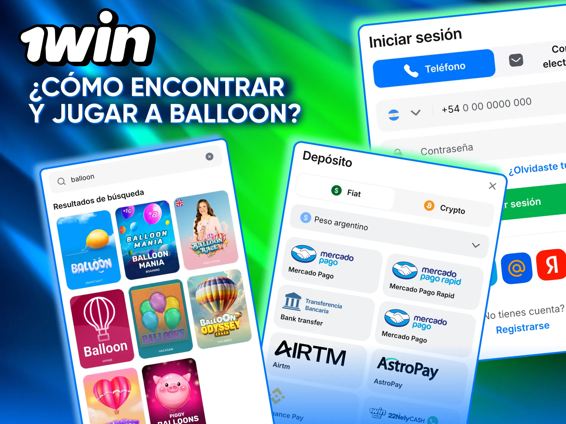 Encuentra y juega Balloon en el casino online de 1win Argentina.
