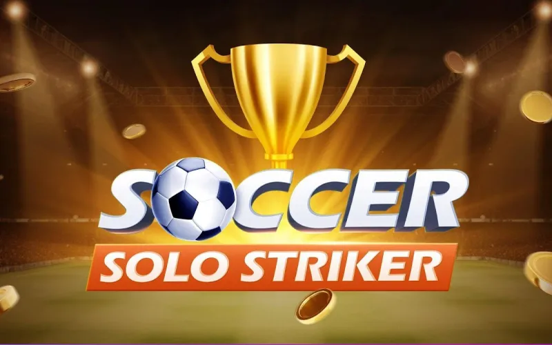 Diversión asegurada en 1win con Soccer Solo Striker y su atmósfera vibrante de estadio y fortuna deportiva.
