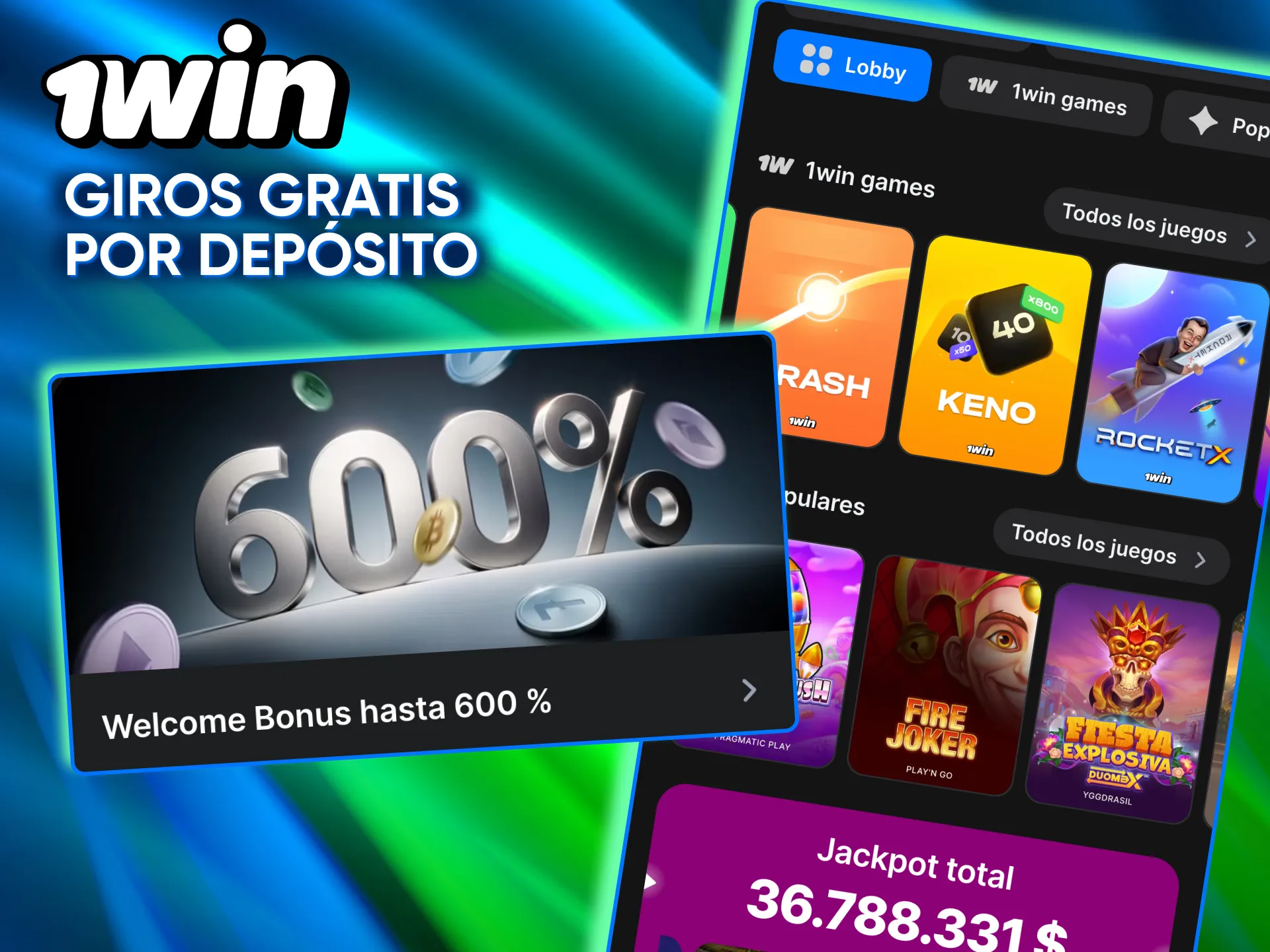 Promotion for credited free spins at 1win.